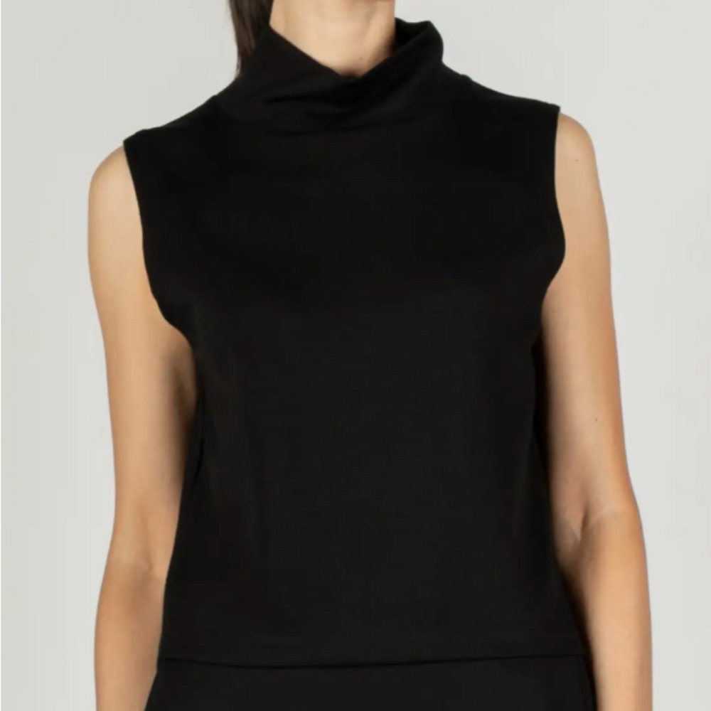 P. Cill Mock Neck Sleeveless Top